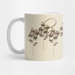 Pretty Gold Flowers Mug